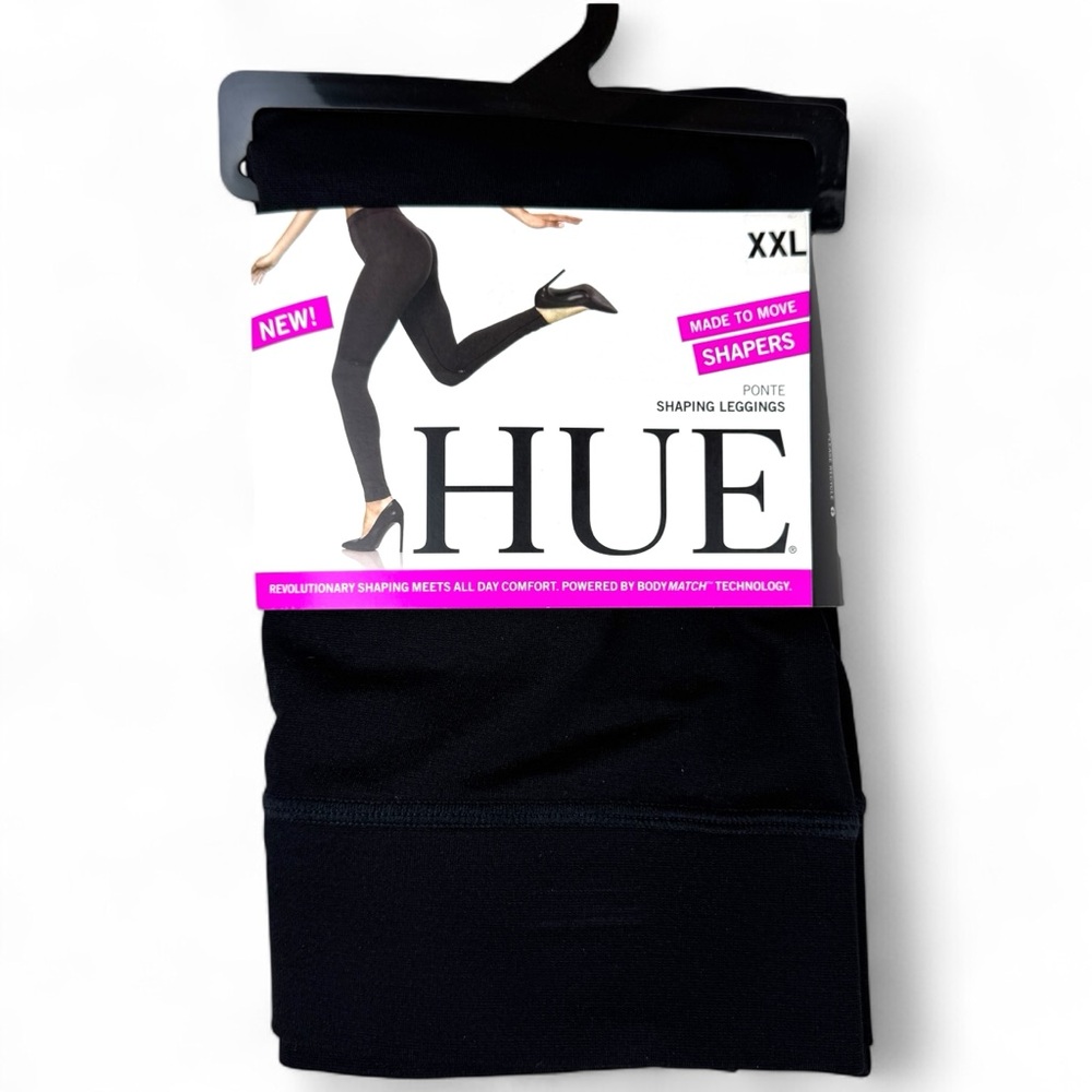 HUE Black Womens‎ Shaping Leggings Size XXL